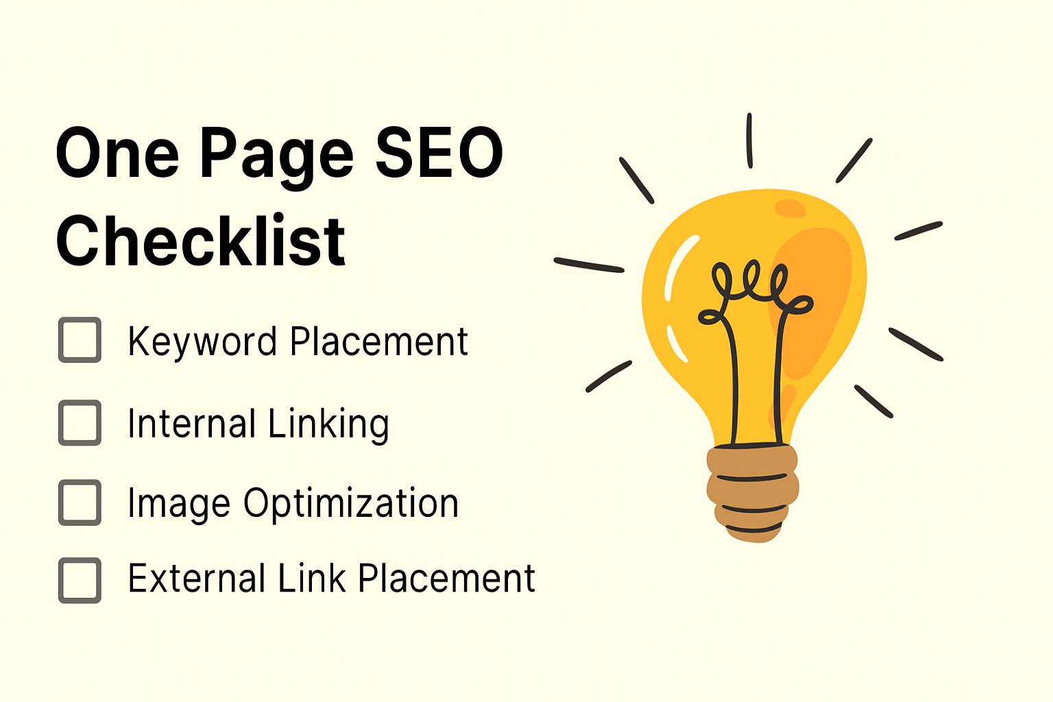 One Page SEO Checklist