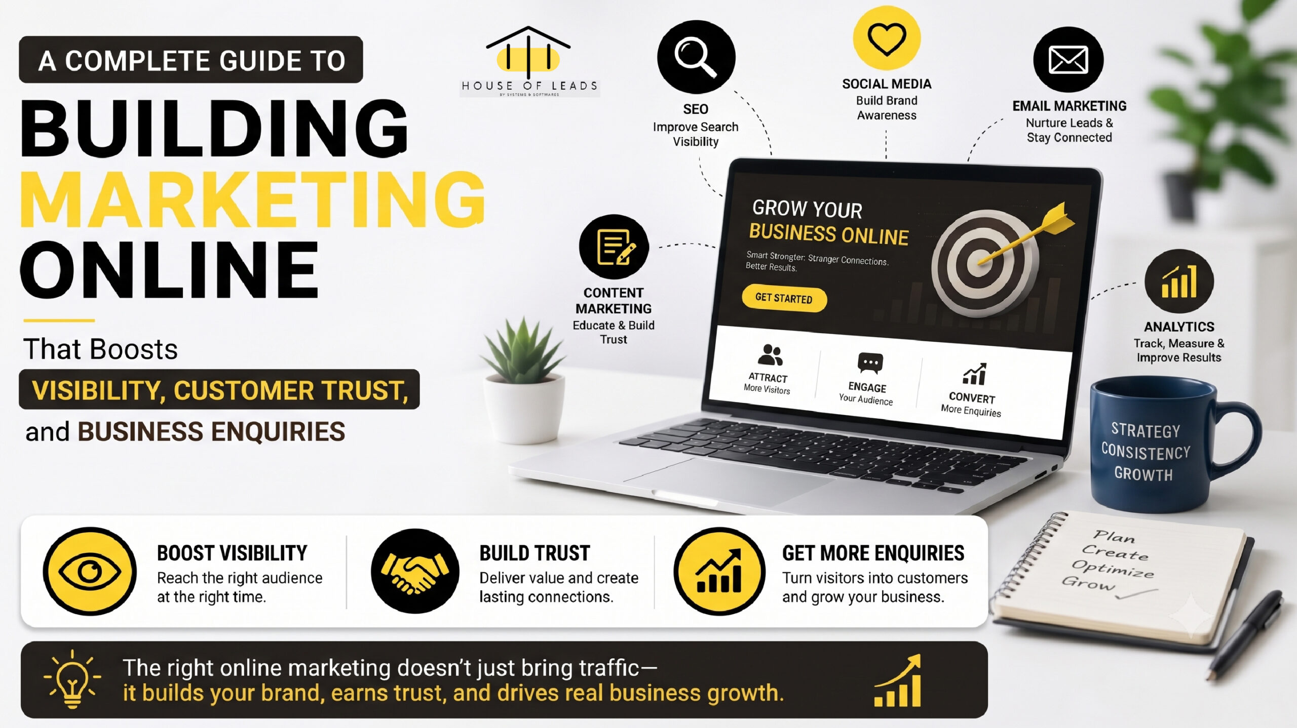 You are currently viewing A Complete Guide to Building Online Marketing That Boosts Visibility, Customer Trust, and Business Enquiries