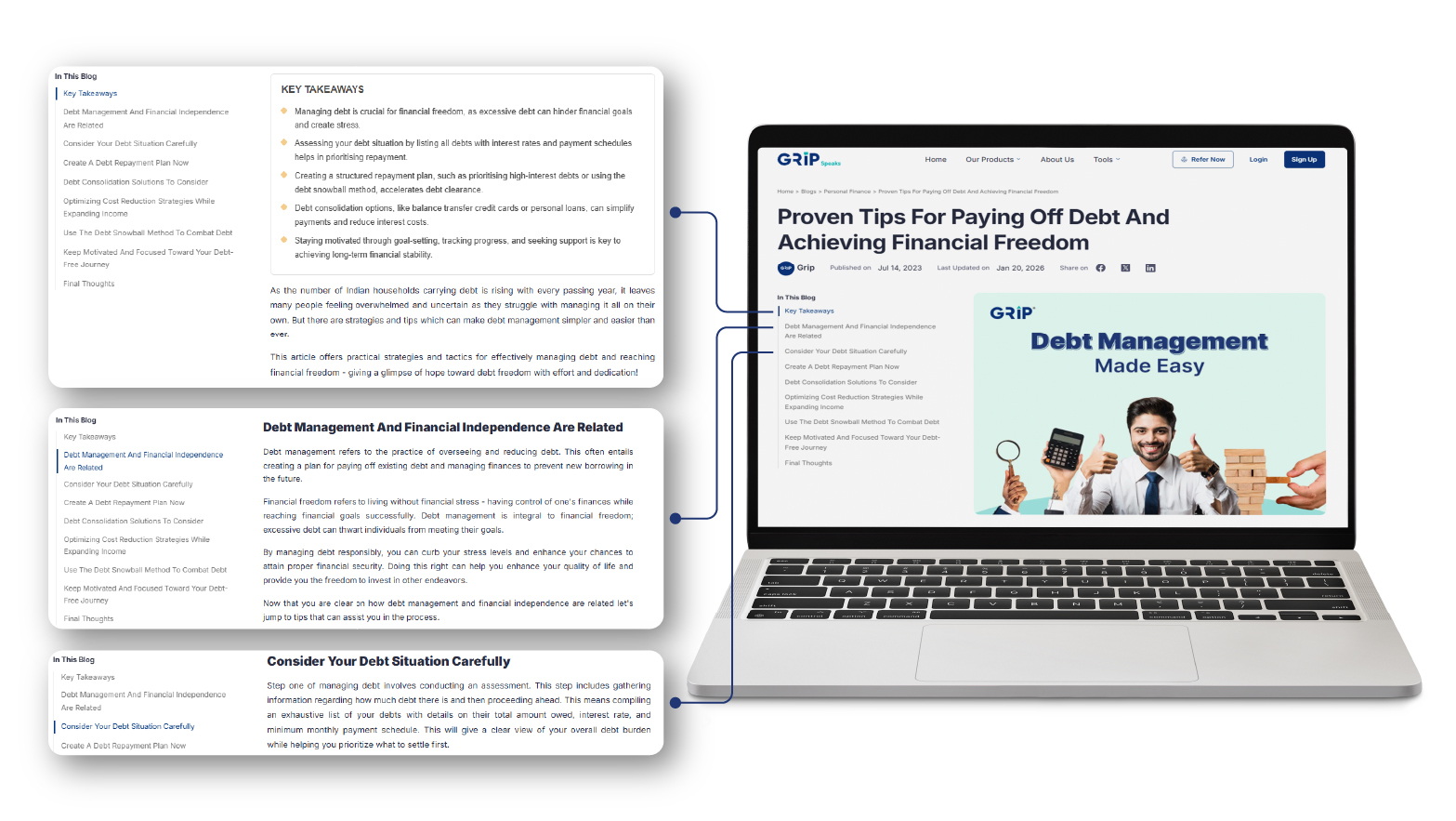 GripInvest | content marketing services portfolio
