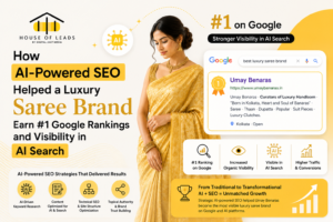 Read more about the article How AI-Powered SEO Helped a Luxury Saree Brand Earn #1 Google Rankings and Visibility in AI Search
