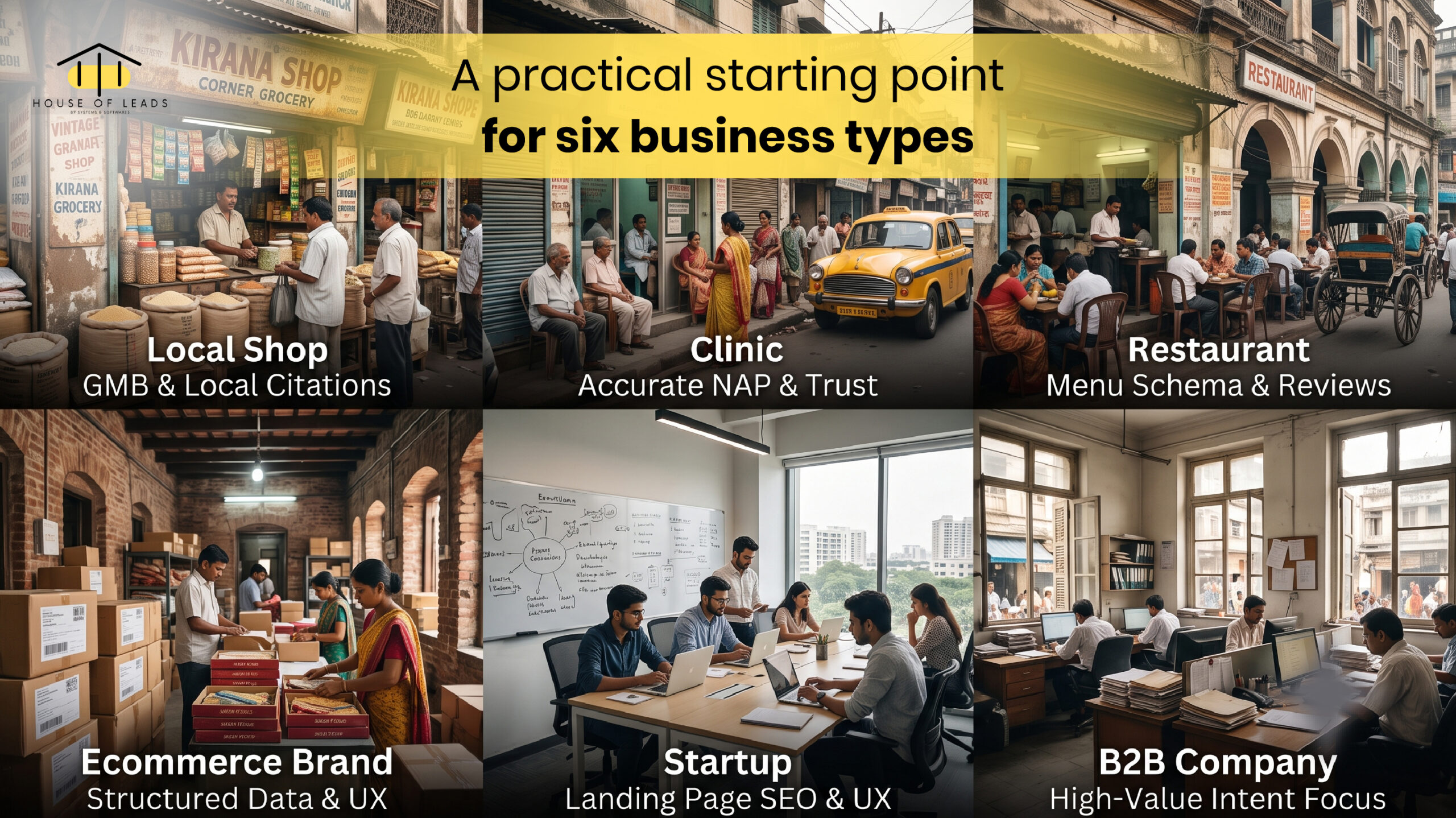 Starting point for six business types